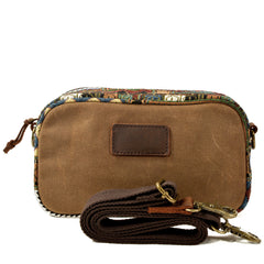 Mens Khaki Waxed Canvas Dopp Kit Mini Messenger Bag Canvas Toiletry Bag for Men - iwalletsmen