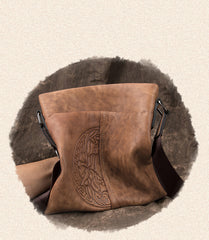 Casual Leather Brown Mens Vertical Side Bag Vertical Messenger Bag Shoulder Bags For Men - iwalletsmen