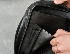 Cool Leather Black Mens Leather 4pcs Tobacco Pipe Case Zipper Tobacco Pipe Case for Men - iwalletsmen