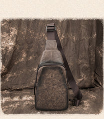 Blue LEATHER MENS Sling Bags Sling Pack One Shoulder Backpack Blue Chest Bag For Men - iwalletsmen