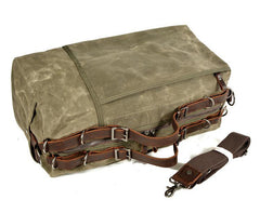 Army Green Waxed Canvas Gym Bag Weekend Travel Bag Canvas Mens Army Green Weekend Bag Duffle Bag For Men - iwalletsmen