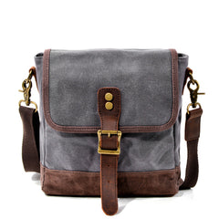Khaki Waxed Canvas Vertical Side Bag Messenger Bag Mens Cycling Khaki Canvas Messenger Bag For Men - iwalletsmen