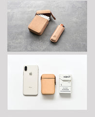 Cool Brown Leather Mens 20pcs Cigarette Holder Case Cool Custom Cigarette Case for Men - iwalletsmen