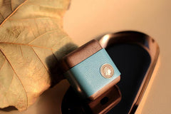 Handmade Coffee Leather Wood AirPods 1,2 Case Custom Leather AirPods 1,2 Case Airpod Case Cover - iwalletsmen