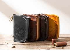 Black Leather Mens Key Holder Wallet Car Key Wallet Key Holder Card Holder For Men - iwalletsmen