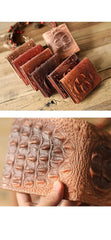 Cool Vertical Dark Brown Leather Mens billfold Wallet Bifold Small Wallet Front Pocket Wallet For Men - iwalletsmen