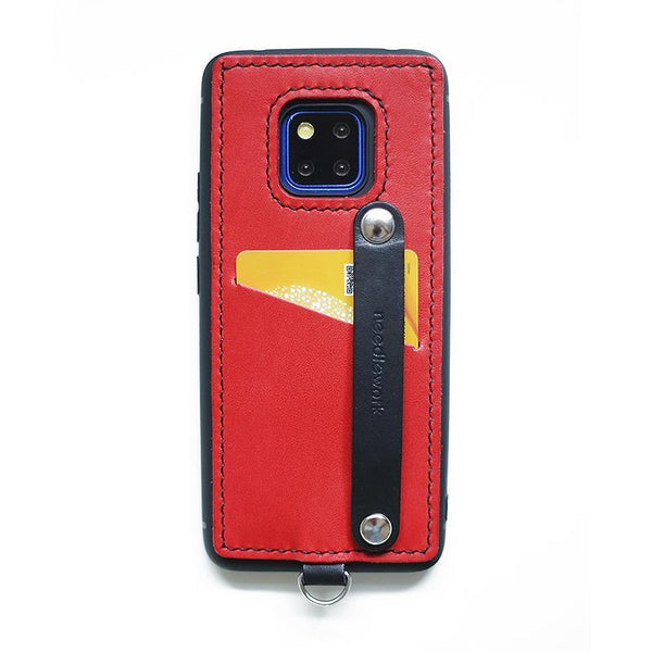 Handmade Red Leather Huawei Mate 20 Pro Case with Card Holder CONTRAST COLOR Huawei Mate 20 Pro Leather Case - iwalletsmen