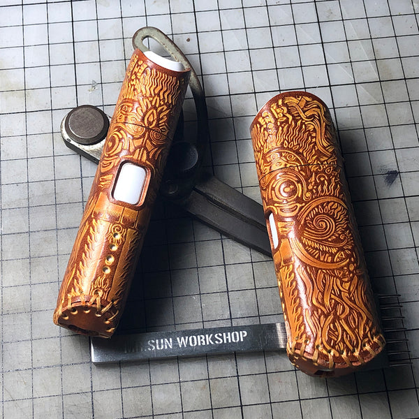 Handmade Leather Totem Mens Kt&g Lil Mini Cigarette Case Kt&g Lil Mini Holder for Men - iwalletsmen