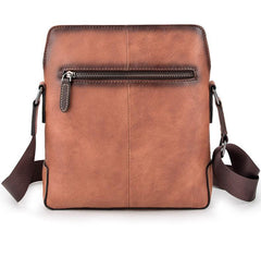 Vintage Coffee LEATHER MEN'S Small Side bag Brown Vertical Phone Bag MESSENGER BAG Courier Bag FOR MEN - iwalletsmen