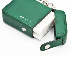 Cute Green Leather Womens 20pcs Cigarette Holder Case Wristlet Cigarette Case for Women - iwalletsmen