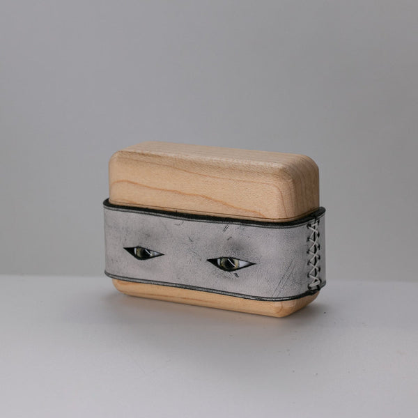 Handmade Black Leather Wood AirPods Pro Case with Eyes Custom Leather AirPods Pro Case Airpod Case Cover - iwalletsmen