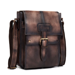 Small Leather Mens SIDE BAGs COURIER BAGs Messenger Bag Shoulder Bag for Men - iwalletsmen