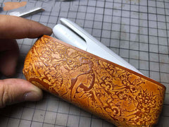 Handmade Tooled Constandine Leather Mens IQOS 3.0 Cigarette Case IQOS3.0 Holder for Men - iwalletsmen