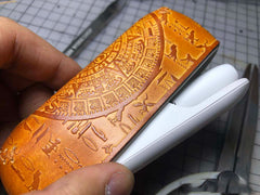 Handmade Tooled Constandine Leather Mens IQOS 3.0 Cigarette Case IQOS3.0 Holder for Men - iwalletsmen