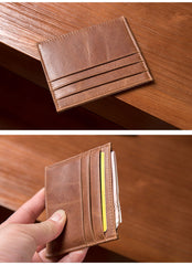 Coffee Mens Slim Card Holders Front Pocket Wallet Minimalist Card Wallet For Men
