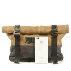 Green Waxed Canvas Mens Cycling Messenger Bags Green Canvas Cycling Side Bag For Men - iwalletsmen
