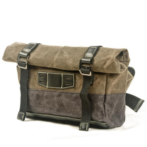 Dark Green Waxed Canvas Mens Cycling Messenger Bags Dark Green Canvas Cycling Side Bag For Men - iwalletsmen