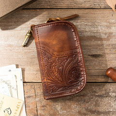 Black Leather Mens Key Holder Wallet Car Key Wallet Key Holder Card Holder For Men - iwalletsmen