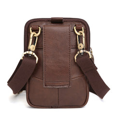 Brown Leather Belt Pouch Mens Small Cases Waist Bag Hip Pack Belt Bag for Men - iwalletsmen