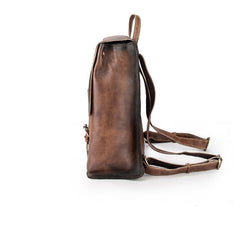 Fashion Brown LEATHER MEN'S College Backpack Travel Backpack Satchel School Backpack For Men - iwalletsmen
