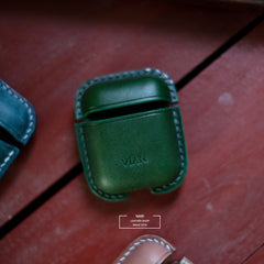 Personalized Black Leather AirPods 1,2 Case Custom Black Leather 1,2 AirPods Case Airpod Case Cover