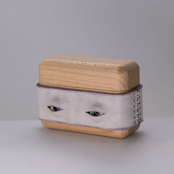 Handmade Purple Leather Wood AirPods Pro Case with Eyes Custom Leather AirPods Pro Case Airpod Case Cover - iwalletsmen