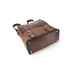 Fashion Brown LEATHER MEN'S College Backpack Travel Backpack Satchel School Backpack For Men - iwalletsmen