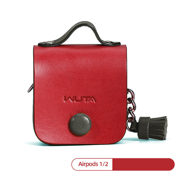 Red Leather AirPods 1/2 Case with Tassels Red Leather AirPods Pro Case Airpod Case Cover