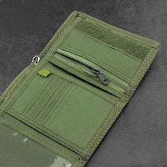 BADASS ARMY GREEN Canvas MENS TRIFOLD SMALL BIKER WALLETS CHAIN WALLET WALLET WITH CHAINS FOR MEN - iwalletsmen