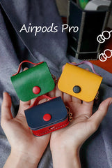 Cute Leather AirPods Pro Cases with Tassels Leather AirPods 1/2 Case Airpod Case Cover