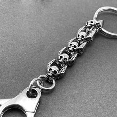 Biker Stainless Steel SILVER GHOST Skull KEYCHAIN BIKER SILVER Key CHAIN SILVER Jeans Chain Jean Chain FOR MEN - iwalletsmen
