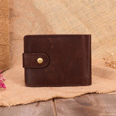 Small Trifold Leather Mens Wallet Brown Wallet Trifold Wallet Driver's License Wallet for Men - iwalletsmen