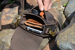 LEATHER MEN Belt Pouch Brown Phone Belt Bag Waist BAG Small Side Bag FOR MEN