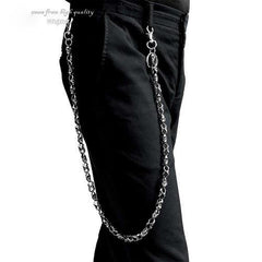 PUNK SKULL BIKER SILVER WALLET CHAIN LONG PANTS CHAIN SILVER SKULL Jeans Chain Jean Chain FOR MEN - iwalletsmen