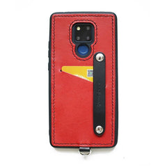 Handmade Coffee Leather Huawei Mate 20 Case with Card Holder CONTRAST COLOR Huawei Mate 20 Leather Case - iwalletsmen