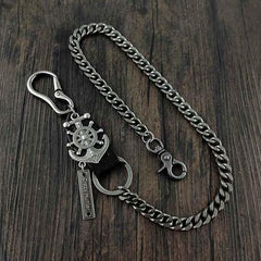 HEAVY METAL ANCHOR BIKER SILVER WALLET CHAIN LONG PANTS CHAIN SILVER Jeans Chain Jean Chain FOR MEN - iwalletsmen