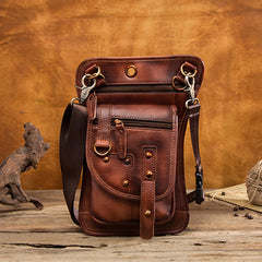 Cool Leather Utility Drop Leg Bag Belt Pouch Mens Waist Bag Shoulder Bag for Men - iwalletsmen