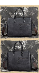 Top Black Leather Men's Professional Briefcase 14‘’ Laptop Best Handbag Business Bag For Men - iwalletsmen