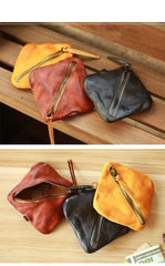 Brown Change Pouch For Men - Front View - iwalletsmen