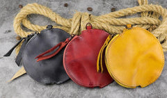 Mens Brown Leather Coin Purse Coin Pouch Change Case Mini Leather Pouch For Men and Women - iwalletsmen