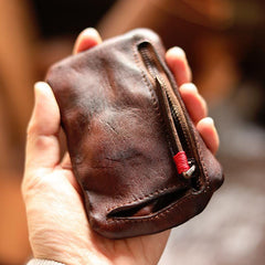 Brown Change Pouch For Men - Full View - iwalletsmen