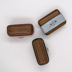 Handmade Black Leather Wood AirPods 1,2 Case with Eye Black Leather AirPods 1,2 Case Airpod Case Cover - iwalletsmen