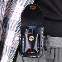 Leather Mens Cigarette Cases with Lighter Holder With Belt Loop Cigarette Holder For Men - iwalletsmen