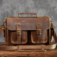 Genuine Leather Mens Cool Messenger Bag Briefcase Work Bag Business Bag for men