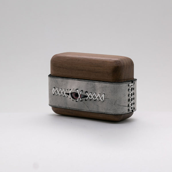 Handmade Black Leather Wood AirPods Pro Case with Eye Black Leather AirPods Pro Case Airpod Case Cover - iwalletsmen