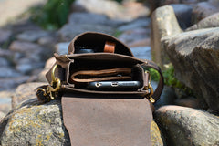 LEATHER MEN Belt Pouch Brown Phone Belt Bag Waist BAG Small Side Bag FOR MEN
