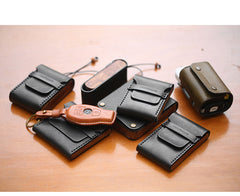 Cool Wooden Leather Black Mens Wallet Small Card Holder Coin Wallet for Men - iwalletsmen