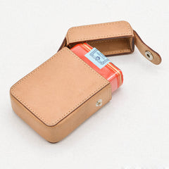 Cool Brown Leather Mens 20pcs Cigarette Holder Case Cool Custom Cigarette Case for Men - iwalletsmen