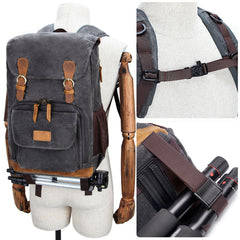 GREEN LARGE CANVAS WATERPROOF MENS CANON CAMERA BACKPACK DSLR CAMERA BAG NIKON CAMERA BAG DSLR CAMERA BAG - iwalletsmen