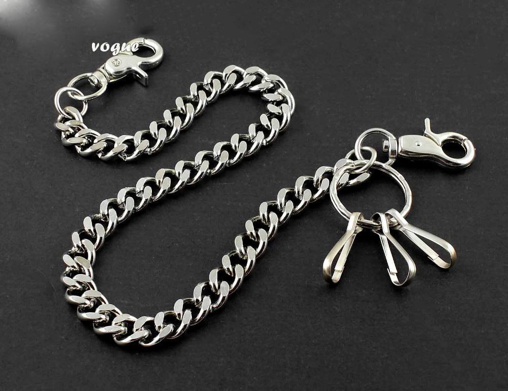 Badass SILVER STAINLESS STEEL MENS PANTS CHAIN WALLET CHAIN BIKER WALLET CHAIN FOR MEN - iwalletsmen